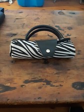 Joann Marrie Designs Leather Handle Fold-Up Bag - Black  White Zebra Print