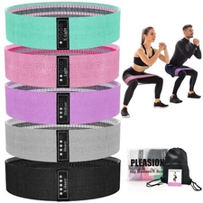 Fabric Resistance Bands 5 Levels Workout Loops for Legs Yoga and Pilates