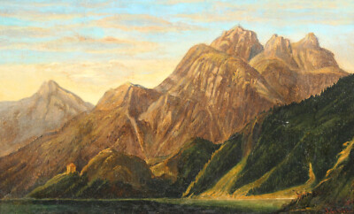 Joseph Carl WEBER (1801-1875) Bergsee Hochgebirge Schweiz Öl ca. 1850
