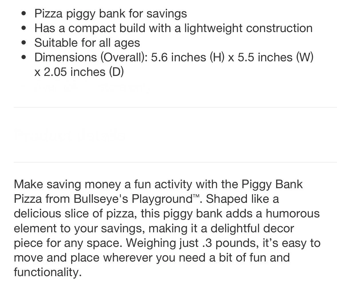 타겟 불스아이 놀이터 피자 펀드 코인 | 돈 | 돼지 저금통 - 새 상품-Freehip.co.kr