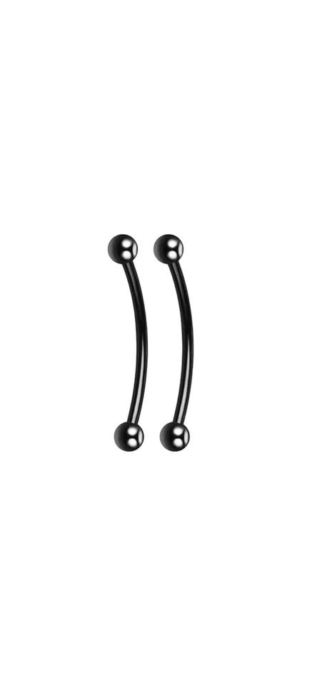 Barra Lengua 16G Ojos Serpiente Acero Quirúrgico PVD Chapado 9 Colores Se Vende como Par Foto 3 de 4