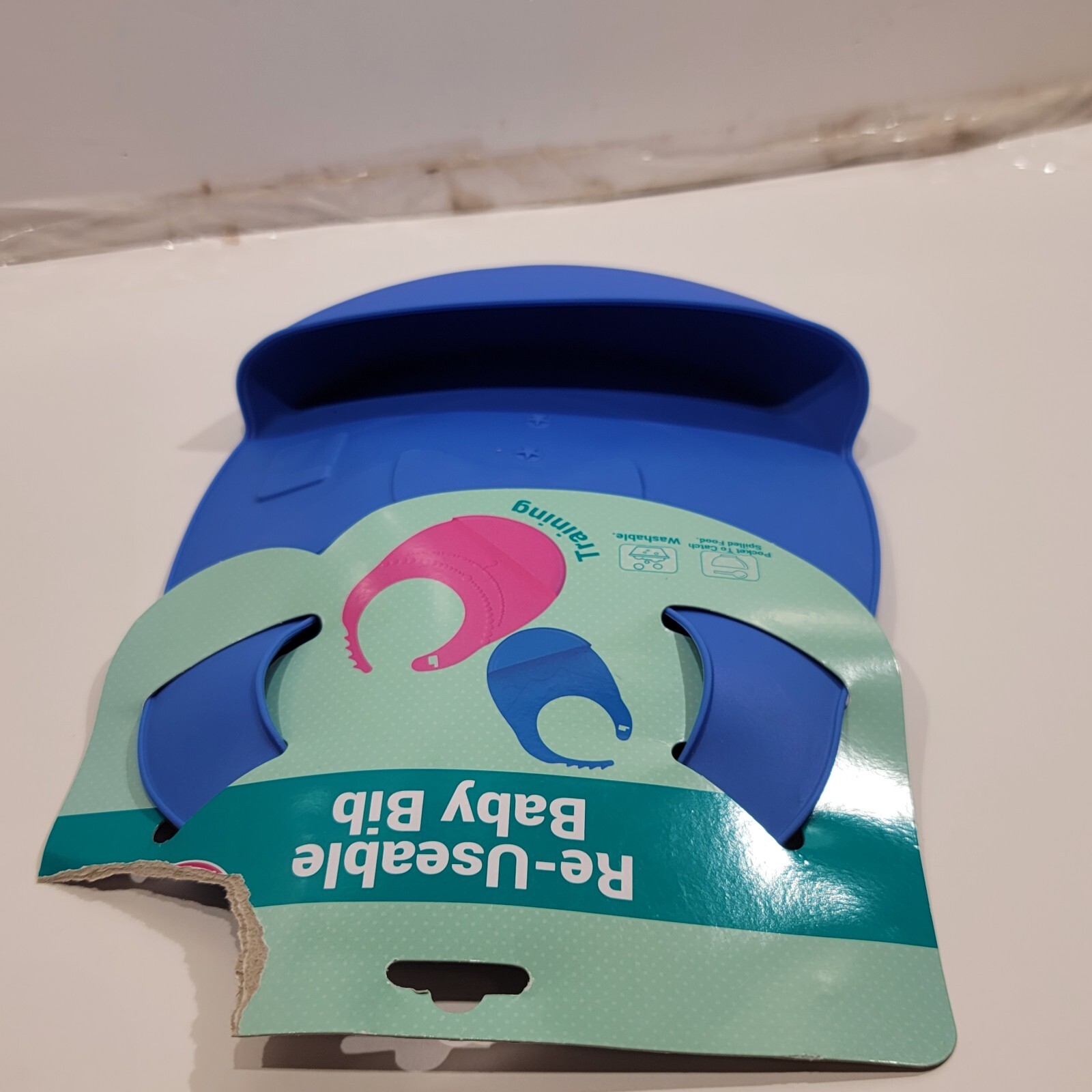 Baby Bib Reusable With Food catcher Handwash Plastic