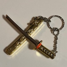 Samurai Japanese Sword Key Holder with God Dragon Gold from Kyoto Japan