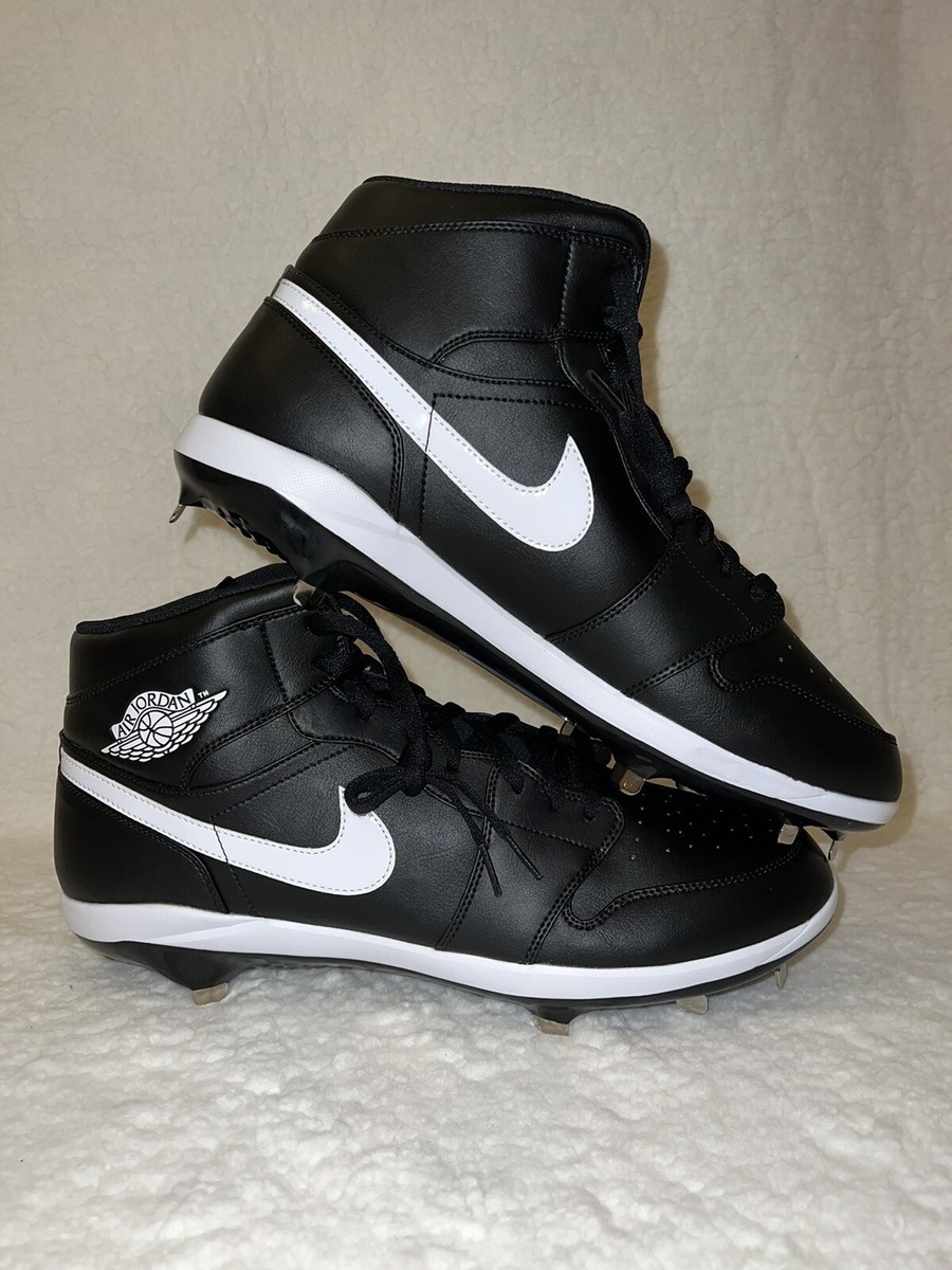 Jordan 1 Retro Metal Black White 2020 -Size 16- Baseball Cleats | eBay
