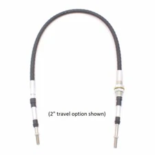 8 Series Push-Pull Cable, Bulkhead/Clamp Hubs, 3/8-24 Rods, (choose travel)