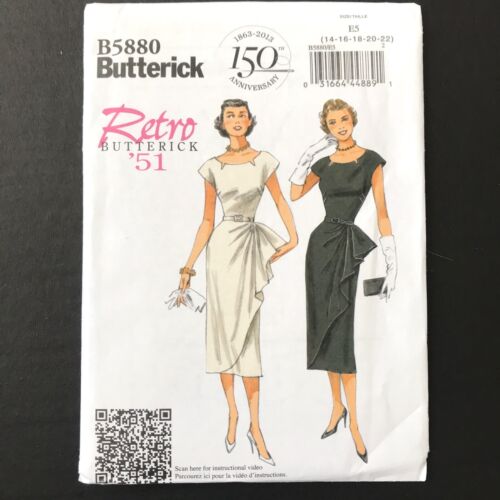 Butterick Schnittmuster B5880 Vintage Pin Up Kleid mit Gürtel Rüschen 50er Retro - Bild 2 von 22