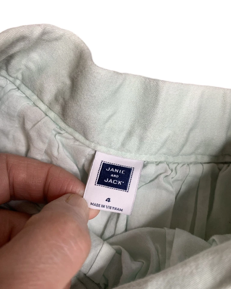 Janie And Jack Girls Size 4 Pleated Skirt Lined 100% Cotton Adjustable Waist - Image 3 of 4