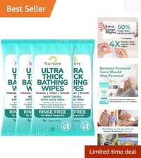 Nurture XL Ultra Thick Body Wipes for Adults, 40 Count - Rinse-Free Convenience