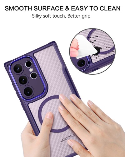 Custodia ultra magnetica per Samsung Galaxy S24 fibra di carbonio robusta MagSafe cover - Foto 4 di 6