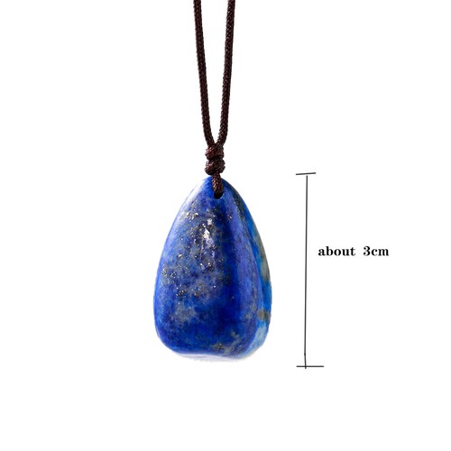Blue Lapis Lazuli Tumbled Polished Stone Pendant Healing Crystal Quartz Necklace - Picture 5 of 6