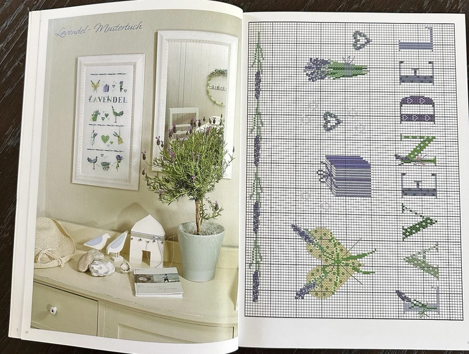 German cross stitch Booklet-ACUFACTUM-Lust Auf Lavendel-lavender - Image 4 of 4