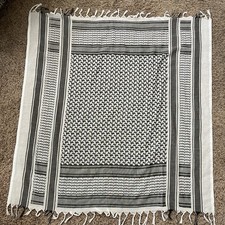 Authentic Palestinian Keffiyeh Scarf Black Wh...