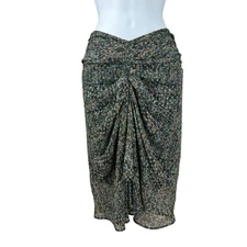 Isabel Marant Pour H&M Skirt Womens Size 8 Black Silk Jewel Tones
