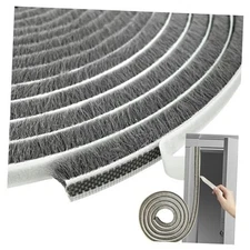 Self-Adhesive Pile Weather Stripping Seal 16.5ft x11/32 x 11/32 brush inch Gray