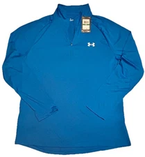 NWT UNDER ARMOUR $45 Men's LG Loose Fit 1/4 Zip Long Sleeve Active Shirt, LOGO