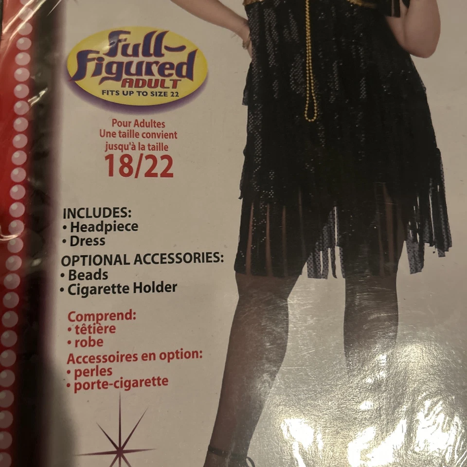 Flapper Roaring Años 20 Speakeasy Vestido Elegante Halloween Talla Grande Adulto Disfraz Foto 2 de 2