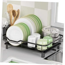  Dish Drying Rack, Stainless Steel Rustproof Dish Rack for Kitchen Black