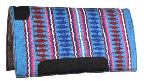 SADDLE PAD 32" x 32" x 1" Acrylic Top Felt Bottom Navajo Design Wear Leathers