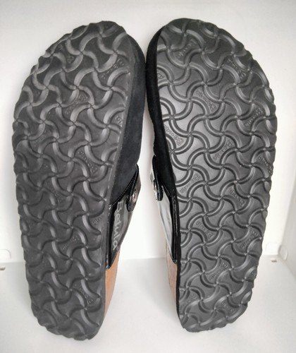 New Birkenstock Betula Rocko Suede Black/Blue Leather Buckle Clogs L8 2 Pair - Imagen 11 de 20