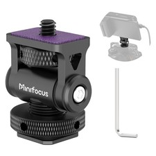 Camera Monitor Mount Swivel 360 Tilt 180 Holder Cold Shoe 3/8" 1/4" Screw Hole