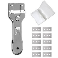 Stainless Steel Razor Blade Scraper Tool With 5pcs Metal Blades Glass Scraper