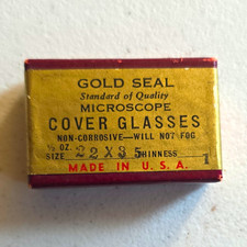 VINTAGE Gold Seal Microscope Cover Glasses 22 x 35mm Thickness 1 Made in USA