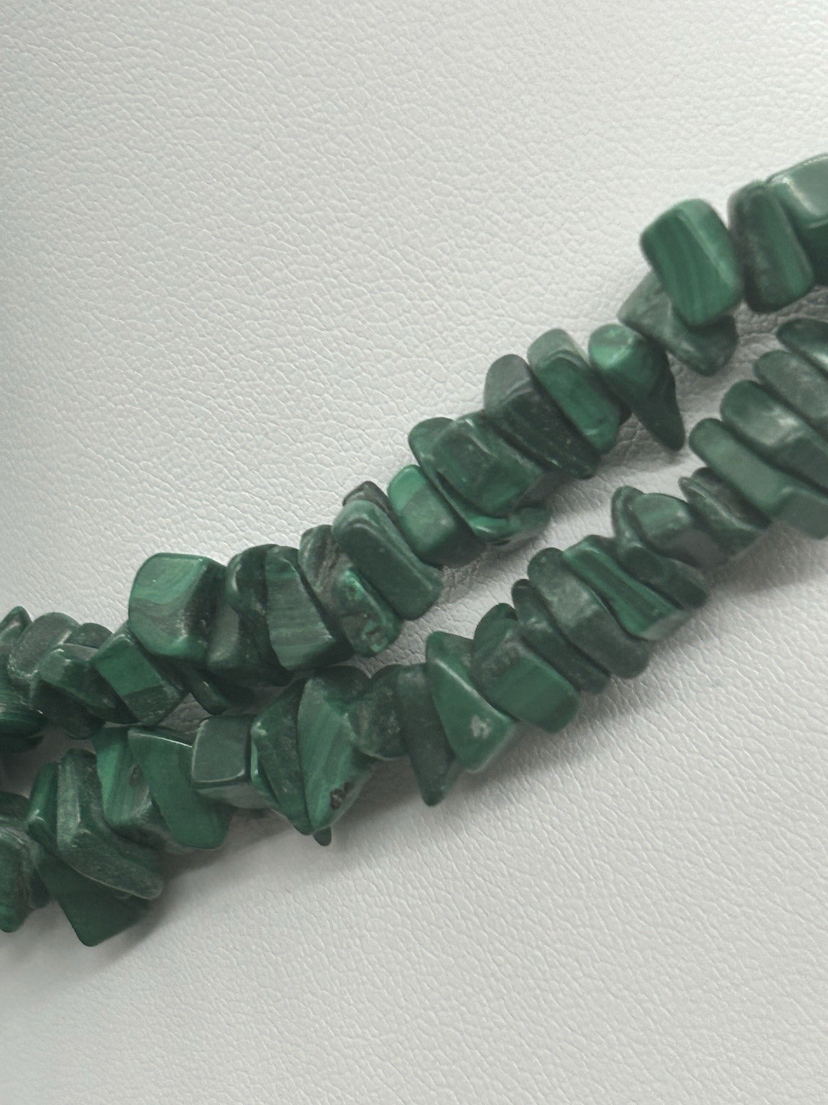 Polished Malachite Nugget Statement Necklace 36” … - image 4