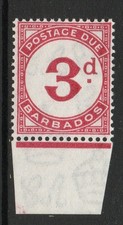 Barbados 1947 Postage Due 3d Carmine SG D3 Mnh. (R4787)