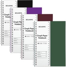 Paquete de 4 cuadernos de papel cuadriculado A5 cuadernos de papel cuadriculado