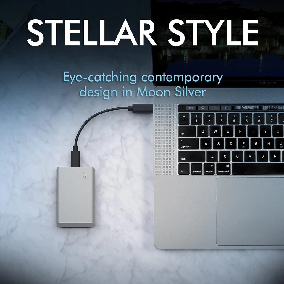 LaCie Portable SSD, 1TB, External SSD, USB-C, 2nd generation USB 3.2, speeds up  - Image 3 of 4