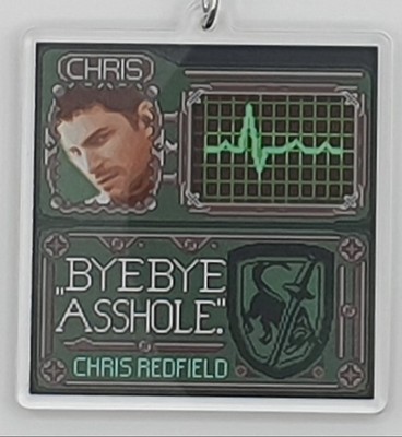 Chris Redfield Keychain, Resident Evil, Biohazard, Acrylic, Gaming, Game, Capcom