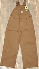 Kid's Carhartt Brown Cotton Loose Fit Bib Overalls OX8603-B Size:6