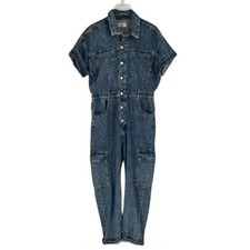 Free People Denim Jumpsuit Large We the Free Cargo Pocket