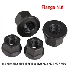 Black Carbon Steel Flanged Clamp Nuts Flange Nuts M8 M10 M12 M14 M16 M18 M20-M30