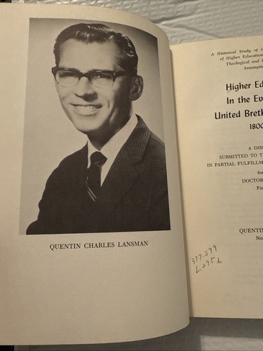 1972 HIGHER EDUCATION IN THE EVANGELICAL UNITED BRETHREN CHURCH Lansman Hb - Imagen 3 de 8