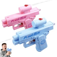 2 Pcs Prank Water Gun,Prank Two-Way Gun, Squirt Small, Pink blue