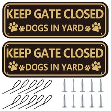 Beware of Dog Sign For Fence 2-Pack Keep Gate Closed Sign Dogs in Yard Sign R...