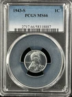 1943-S  1C  Lincoln Wheat One Cent  PCGS MS66  58318887