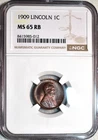 NGC MS-65 RB 1909-P Lincoln Cent, Beautiful, Wood-Grain Toned Gem!