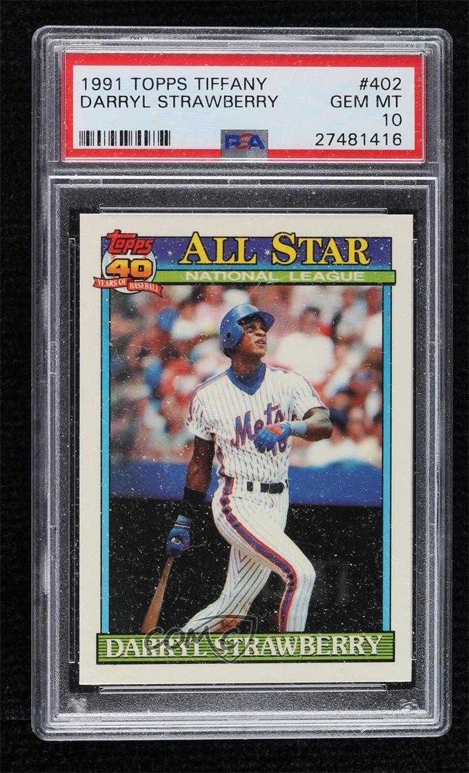 1991 Topps Factory Set Collector's Edition (Tiffany) Darryl Strawberry #402 0zf0