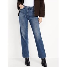 Old Navy High Rise Wow Loose Jeans Womens 2 Blue Medium Wash Stretch NEW