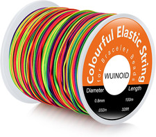 Bracelet String 0.8 Mm, 328 Ft Friendship Elastic String for Bracelet Making, Co