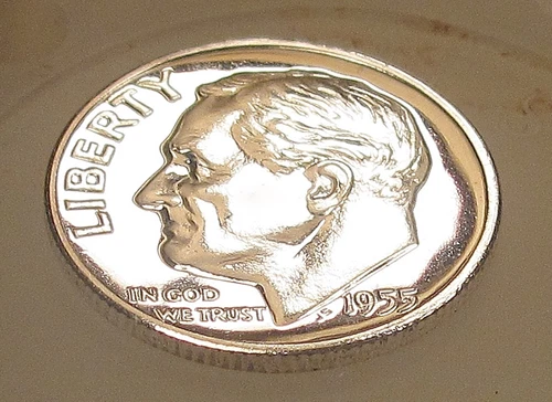 1955 Gem  Proof  "EYE CANDY" Dime 90% Silver Blazing Luster  # 1012 ~ 5