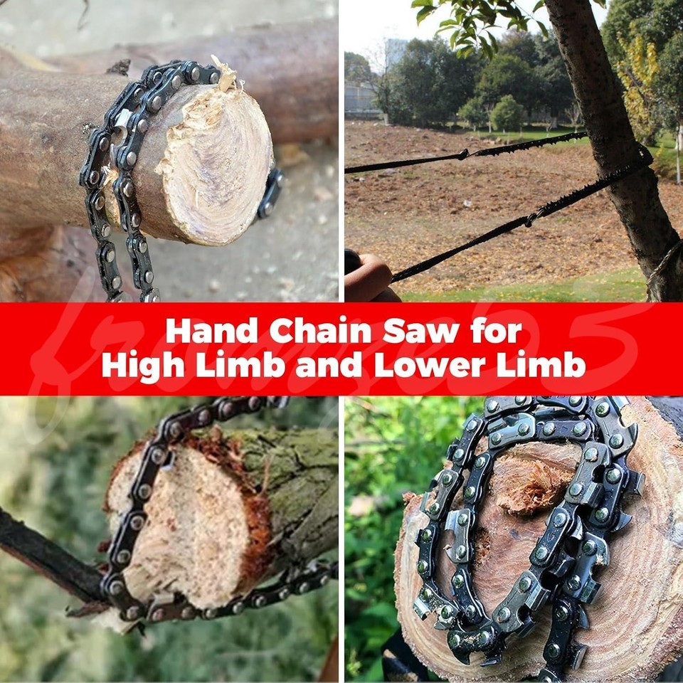 53 Inch Rope Saw, High Reach Tree Limb Hand Rope Chain Saw, 68 Sharp ...