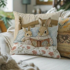 1 Piece Easter Modern Bunny Printed Throw Pillow Cover Sofa Decoration