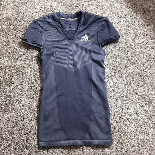 Sz L - Adidas Mens PrimeKnit A1 Football Jersey Size Large Gray Stretch Quality