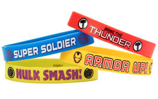 Avengers Rubber Bracelets, 4 Count, Party Supplies Novelty, Multicolored