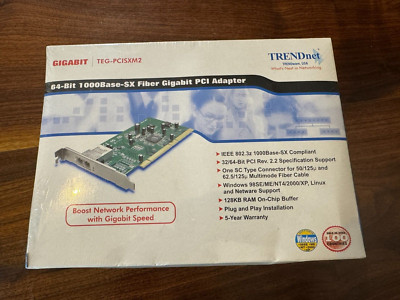 TRENDnet 64-Bit 1000Base-SX Fiber Gigabit PCI Adapter Sealed in Box