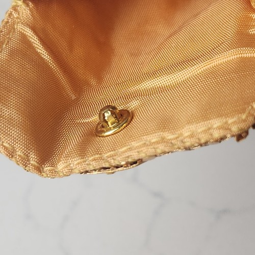 Gold Tone Rosary / Coin Mesh Bag Case Purse Quality Vintage - Picture 6 of 14