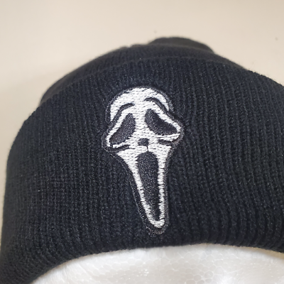 Ghostface / Scream beanie hat + 2 keychains black plush cap unisex